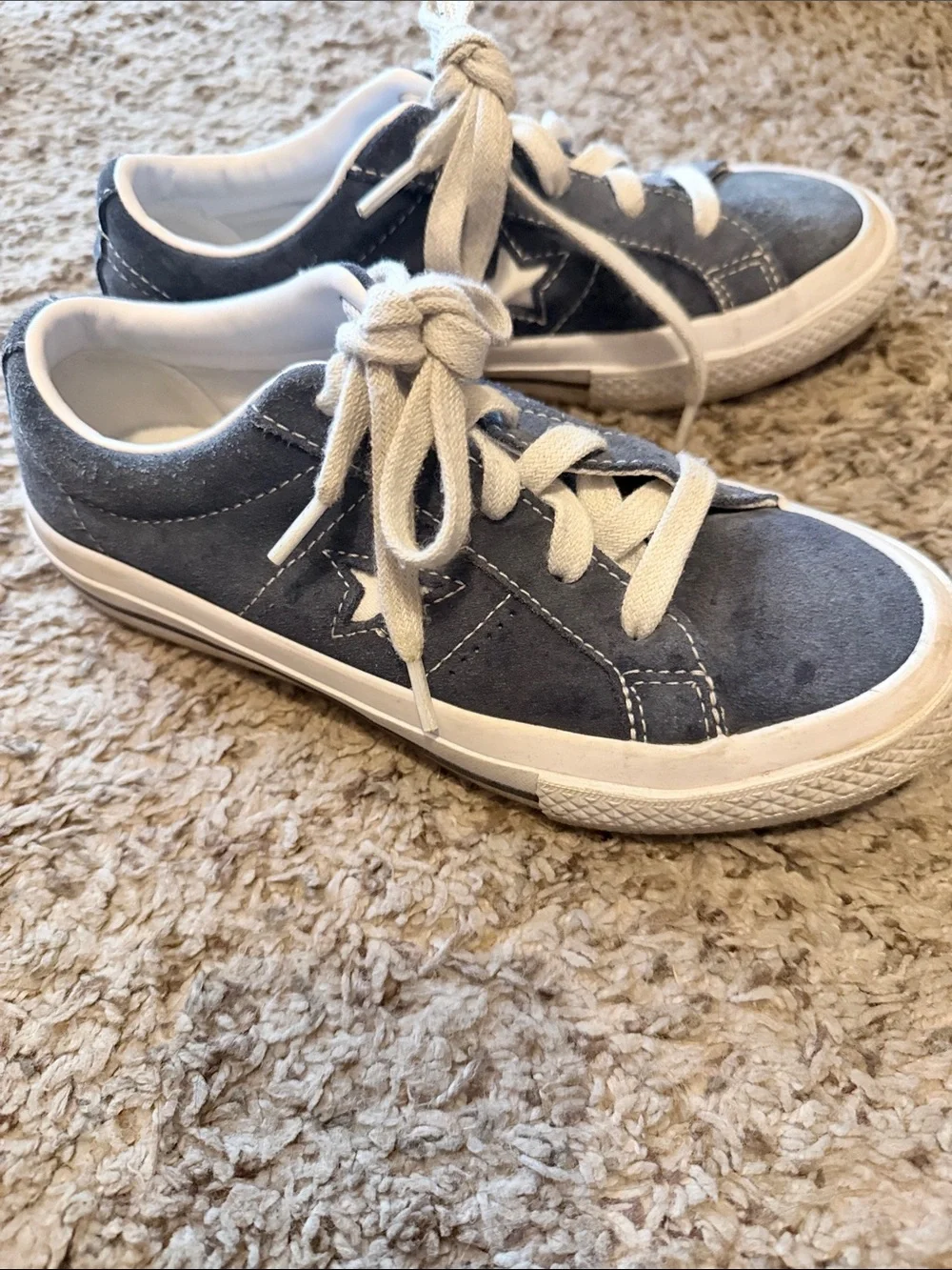Converse Kids Suede Sneakers in Blue and White